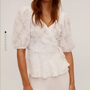 Mango White Wrap Top